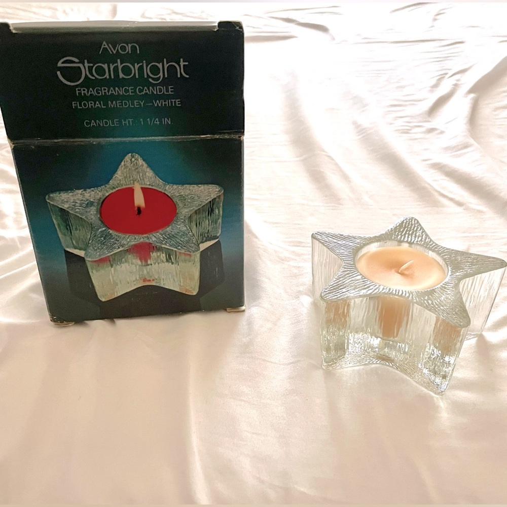 🕯️Vintage 1980 Avon Starbright Fragrance Candle Floral Medley - White 🕯️
